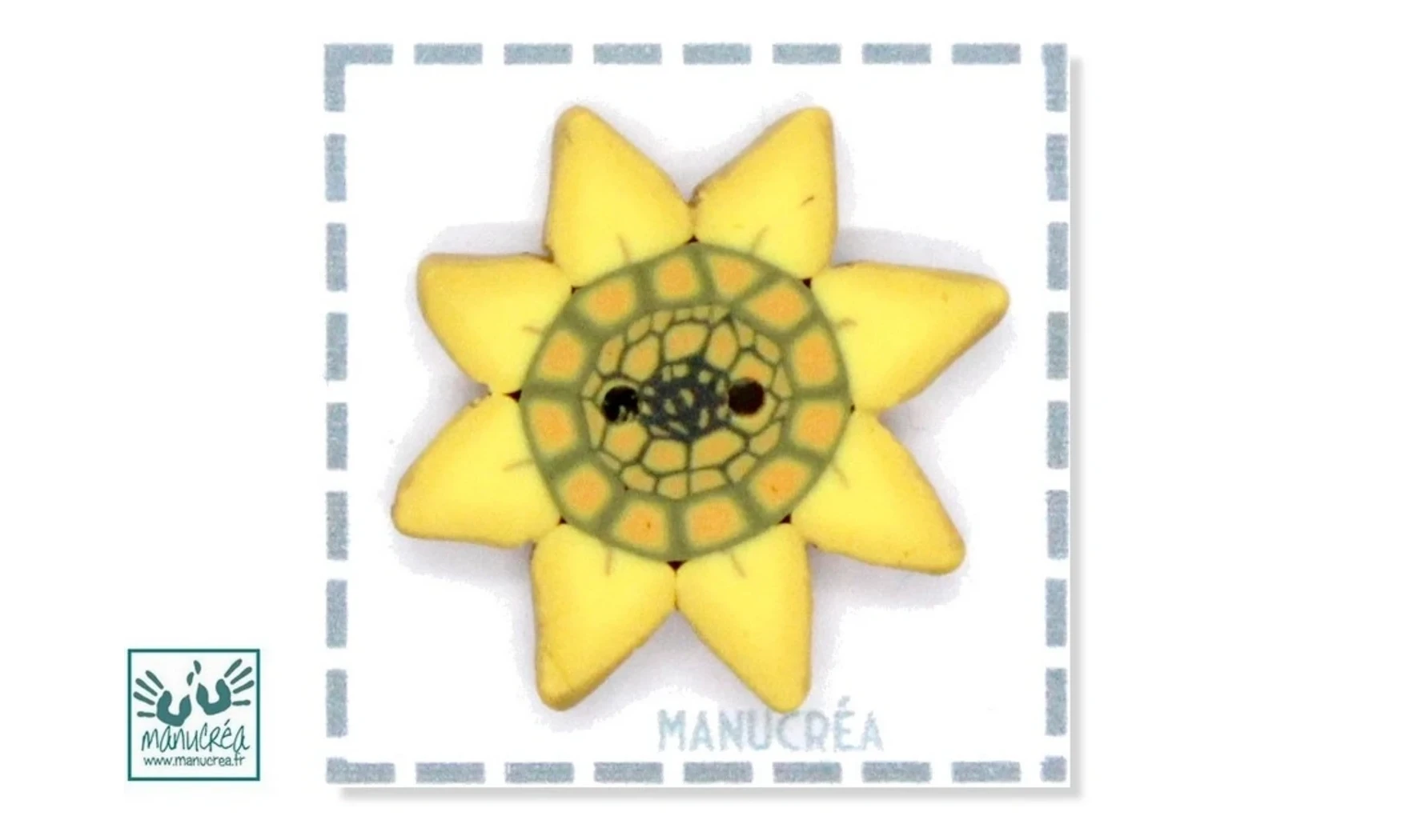 Fleur N.10-Bouton artisanal en polymère