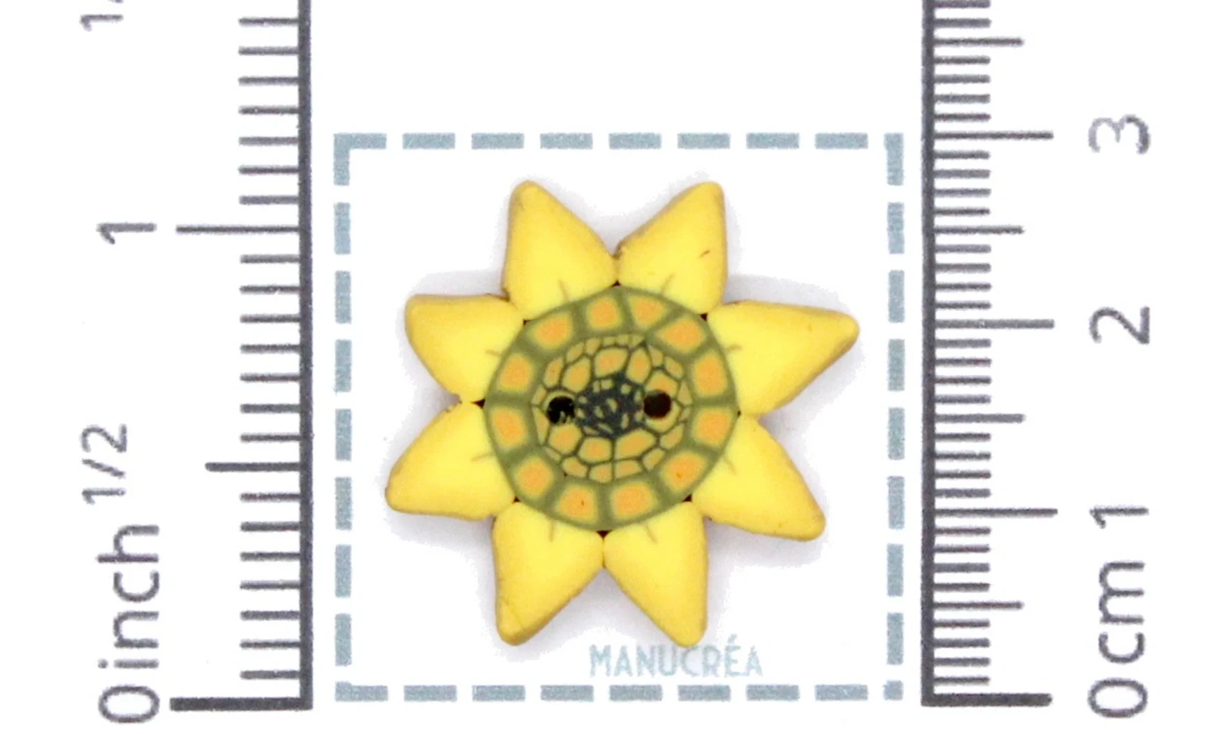 Fleur N.10-Bouton artisanal en polymère