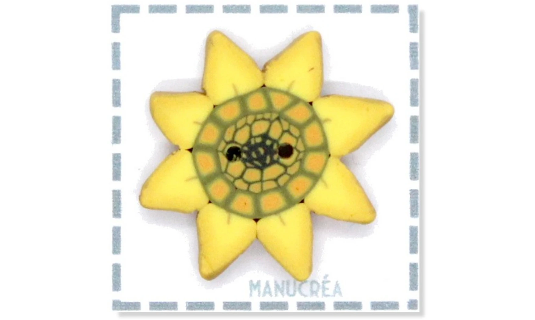 Fleur N.10-Bouton artisanal en polymère