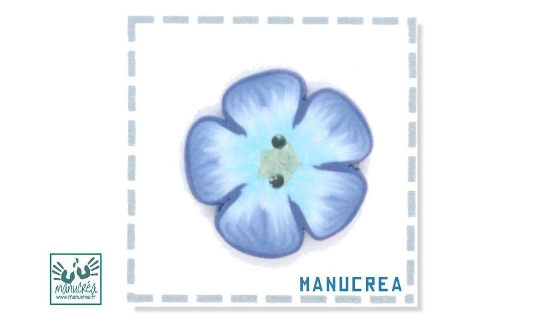 Fleur N.11-Bouton artisanal en polymère