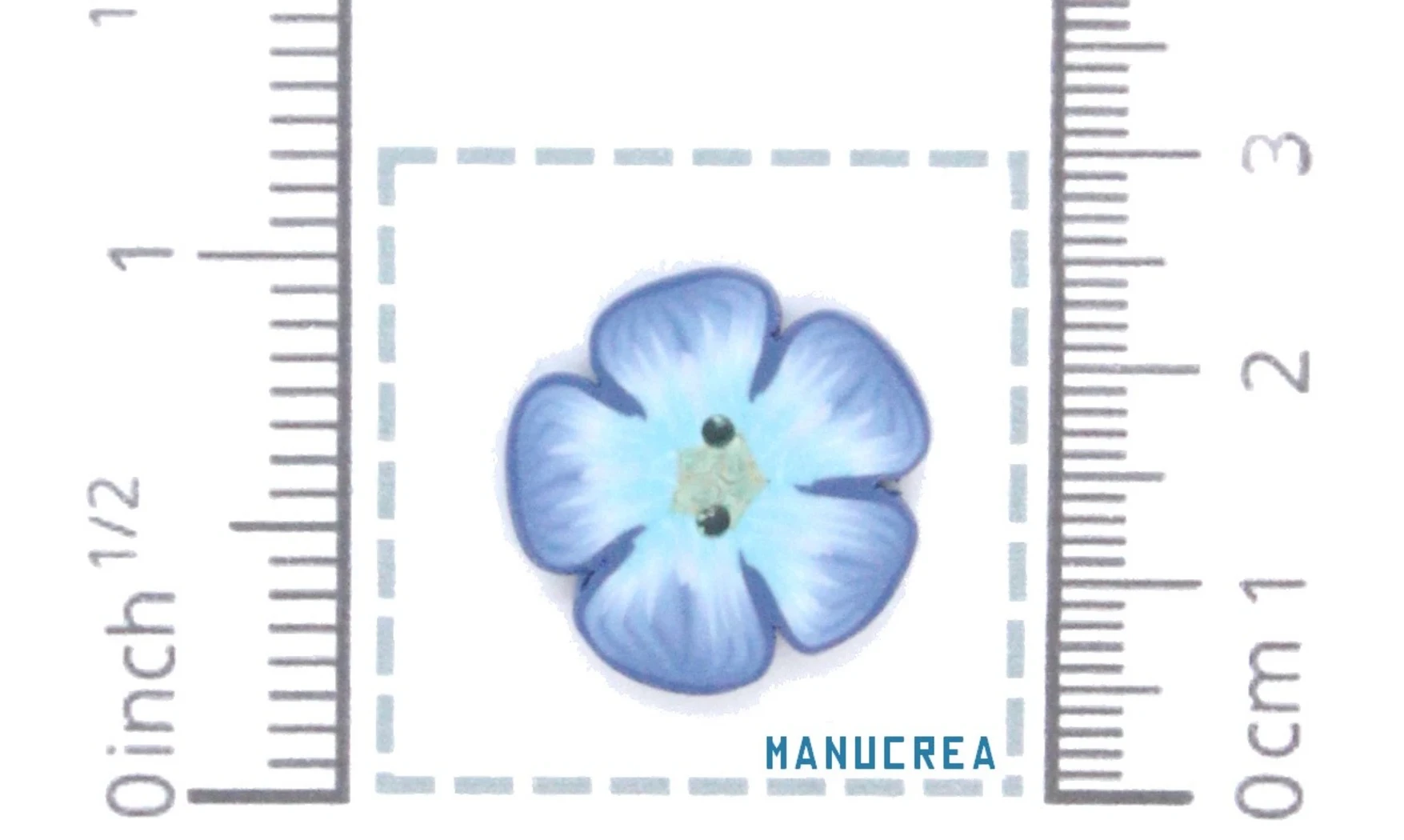 Fleur N.11-Bouton artisanal en polymère