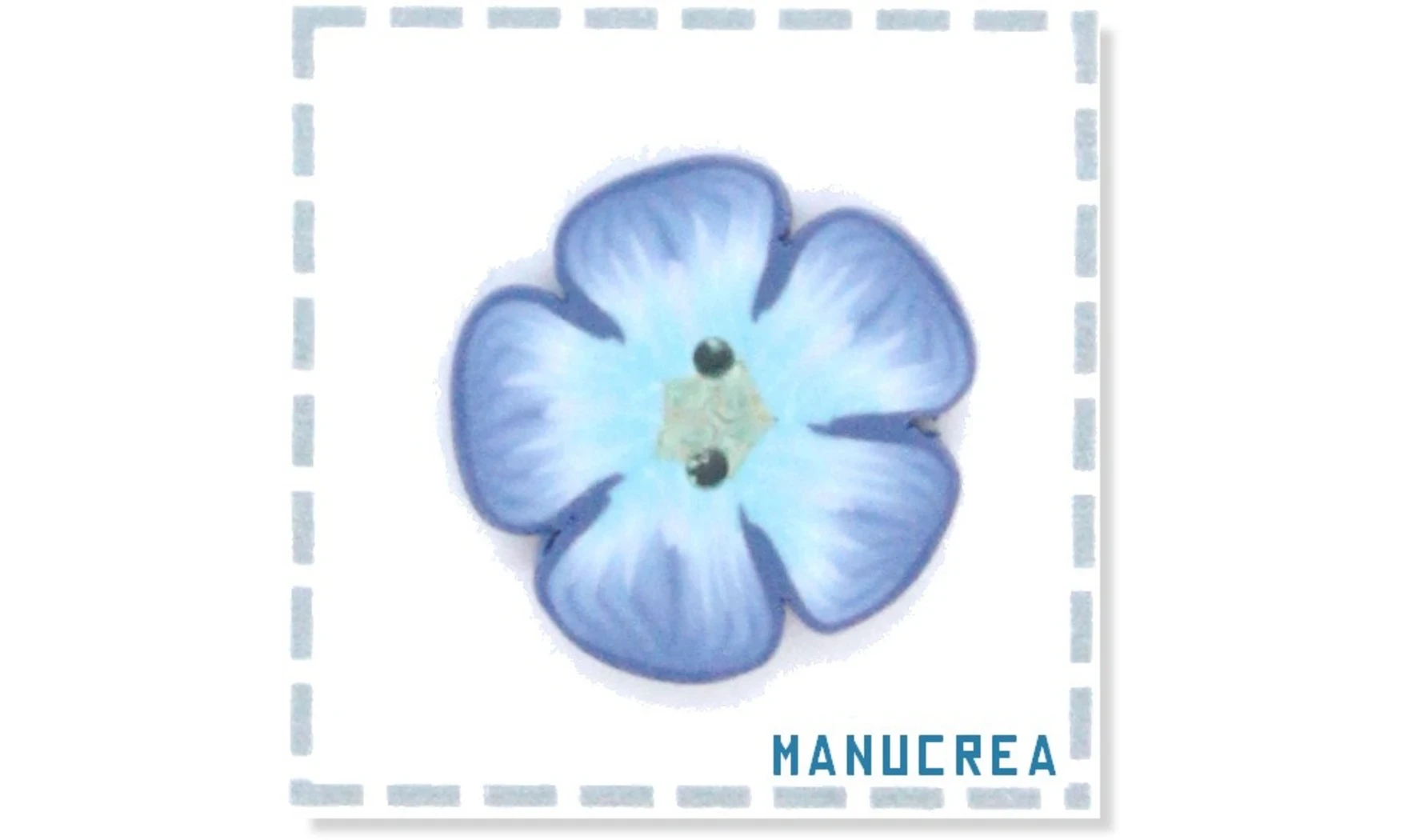 Fleur N.11-Bouton artisanal en polymère