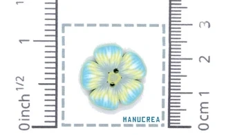 Fleur N.12-Bouton artisanal en polymère