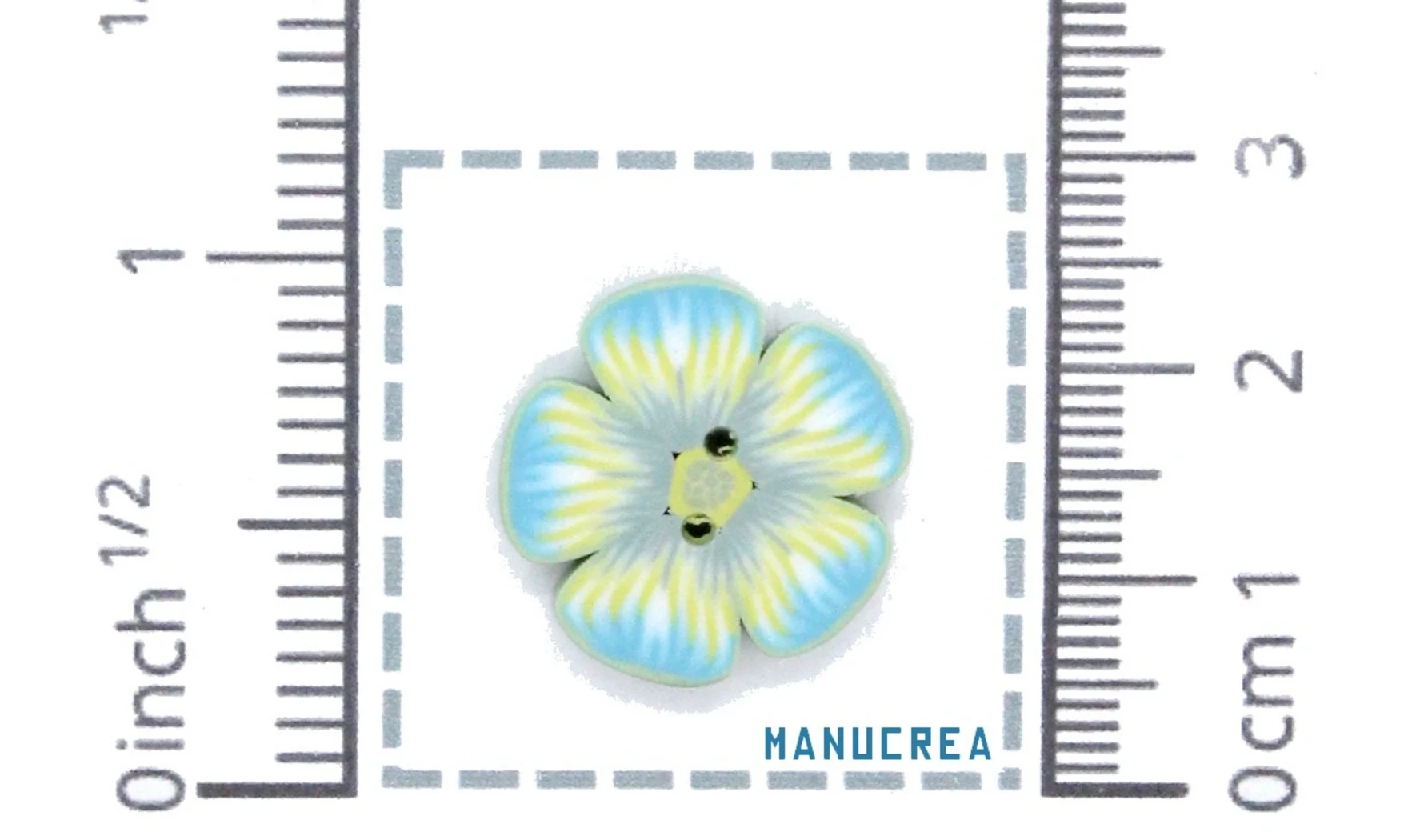 Fleur N.12-Bouton artisanal en polymère