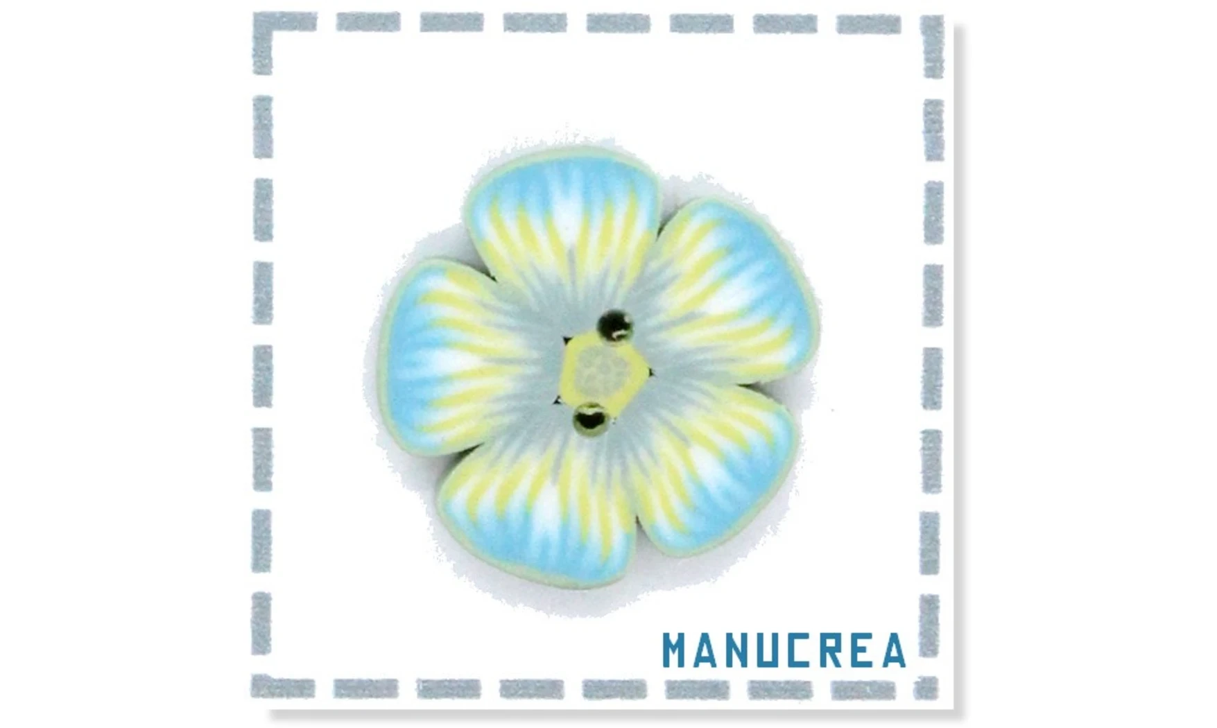 Fleur N.12-Bouton artisanal en polymère