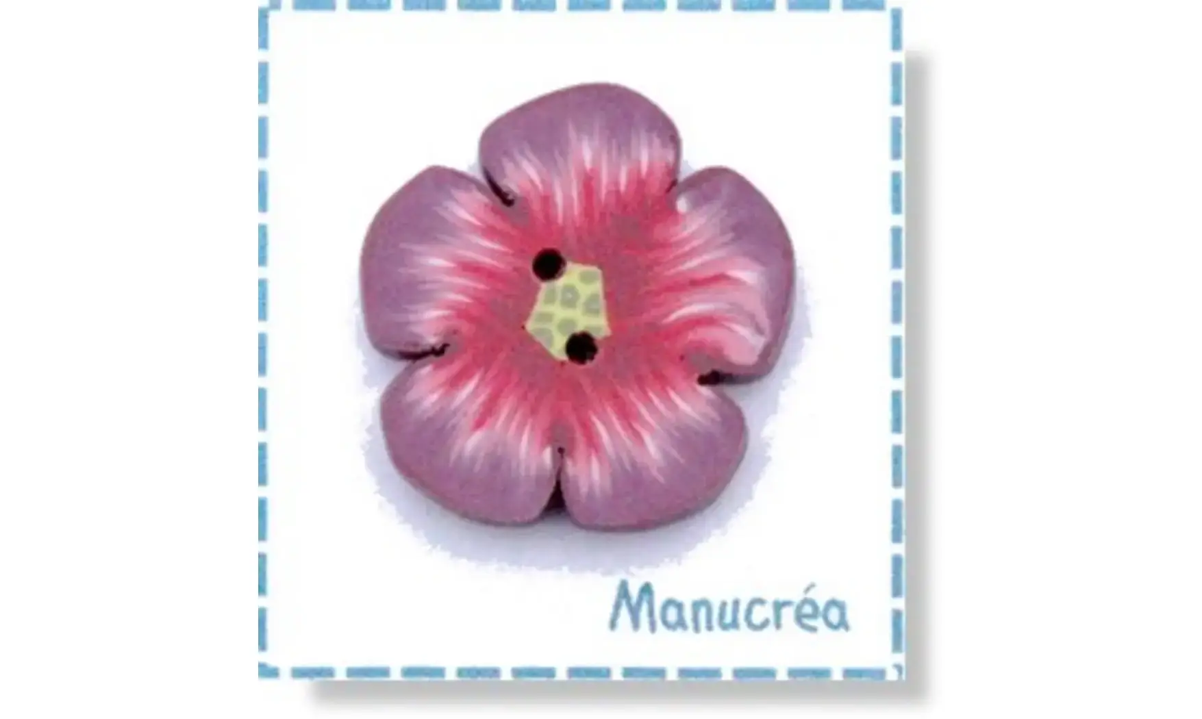 Fleur N.123-Bouton polymère-Fait main
