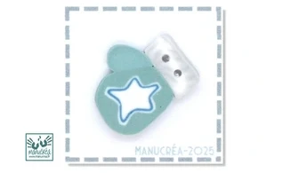 Moufle N.9-Bouton artisanal en polymère