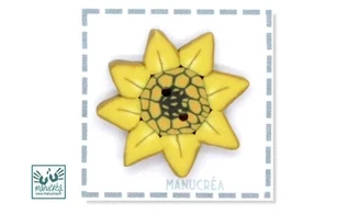 Fleur N.16-Bouton artisanal en polymère