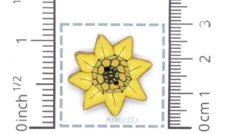 Fleur N.16-Bouton artisanal en polymère