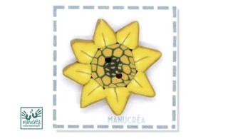 Fleur N.16-Bouton artisanal en polymère