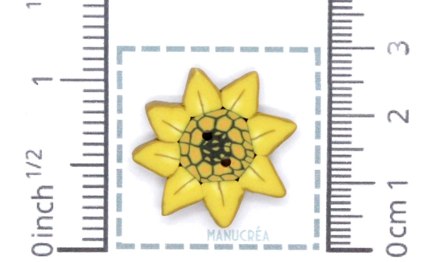 Fleur N.16-Bouton artisanal en polymère