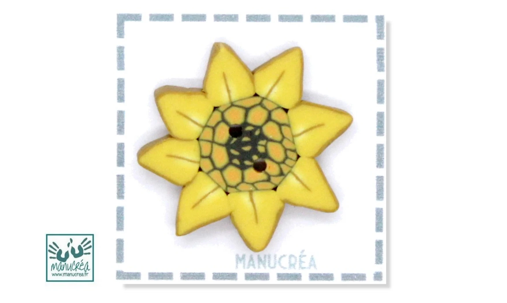 Fleur N.16-Bouton artisanal en polymère