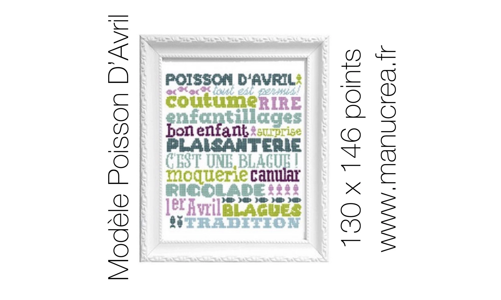Poisson d'Avril-Modèle de broderie
