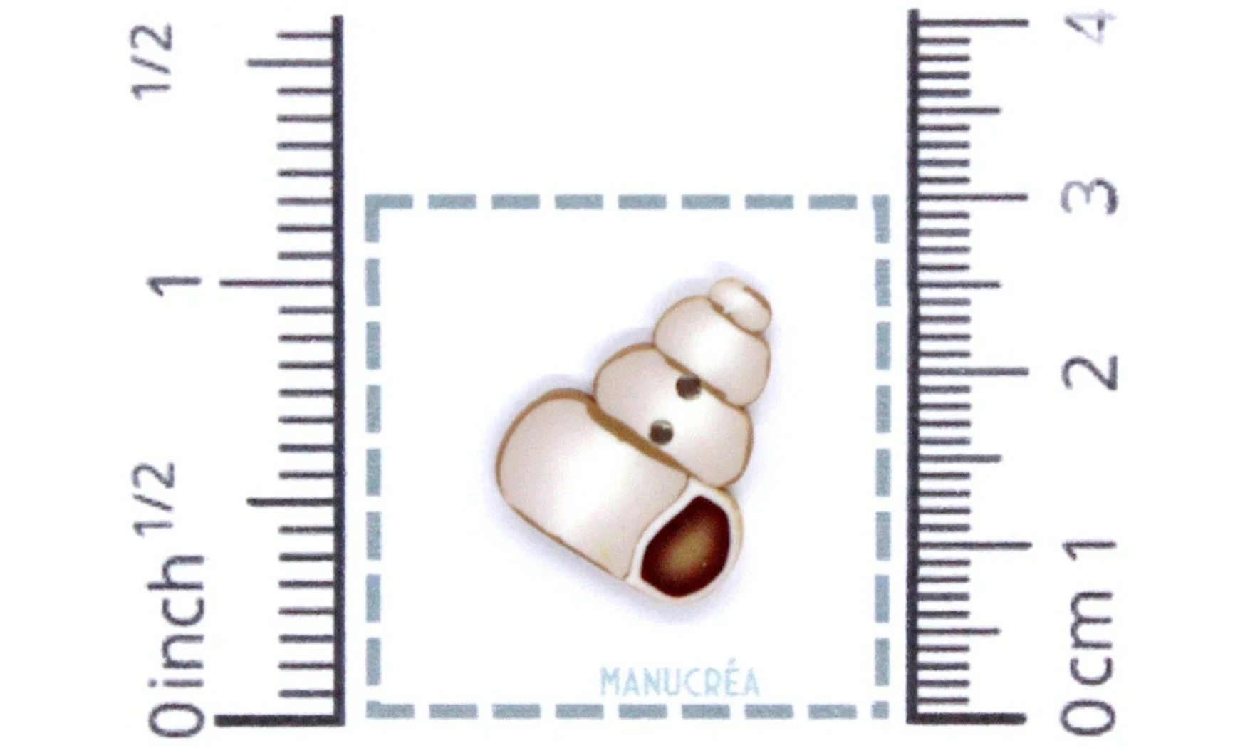 Coquillage N.2-Bouton artisanal polymère