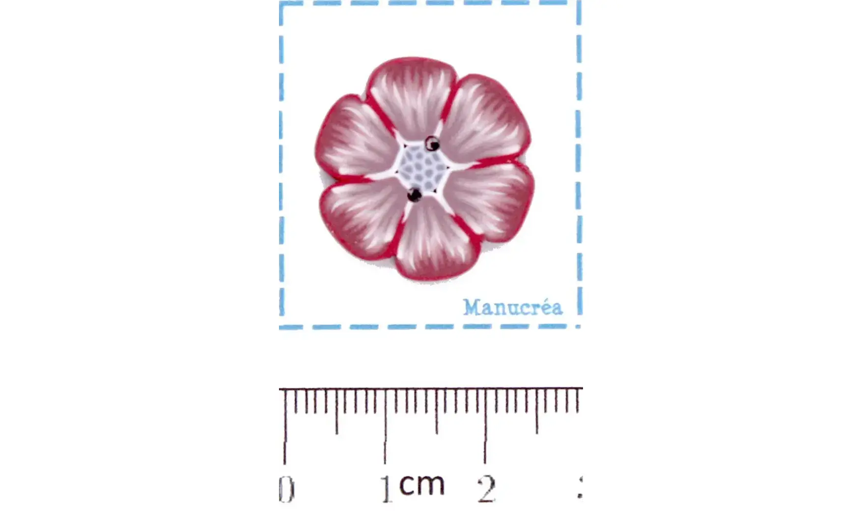 Fleur N.80-Bouton polymère-Fait main