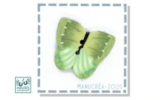 Papillon N.2-Bouton polymère-Fait main