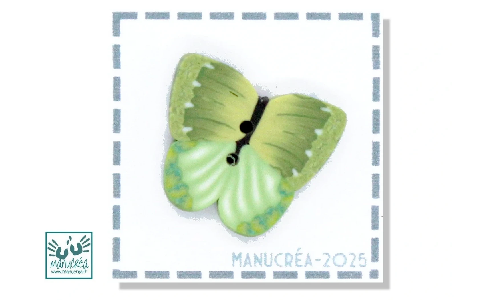 Papillon N.2-Bouton polymère-Fait main