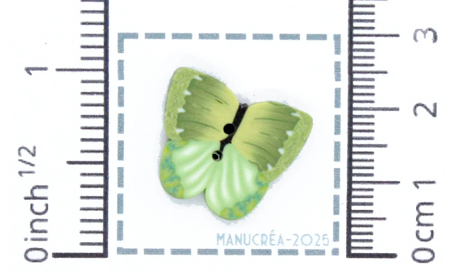Papillon N.2-Bouton polymère-Fait main