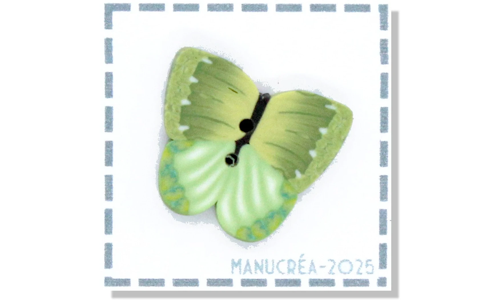 Papillon N.2-Bouton polymère-Fait main