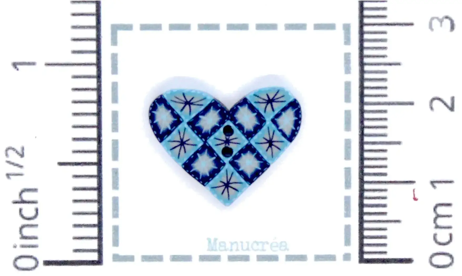 Polymer clay Button : Heart N.64