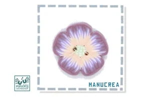 Fleur N.13-Bouton artisanal en polymère