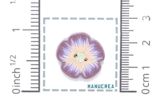 Fleur N.13-Bouton artisanal en polymère