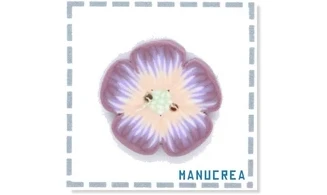 Fleur N.13-Bouton artisanal en polymère