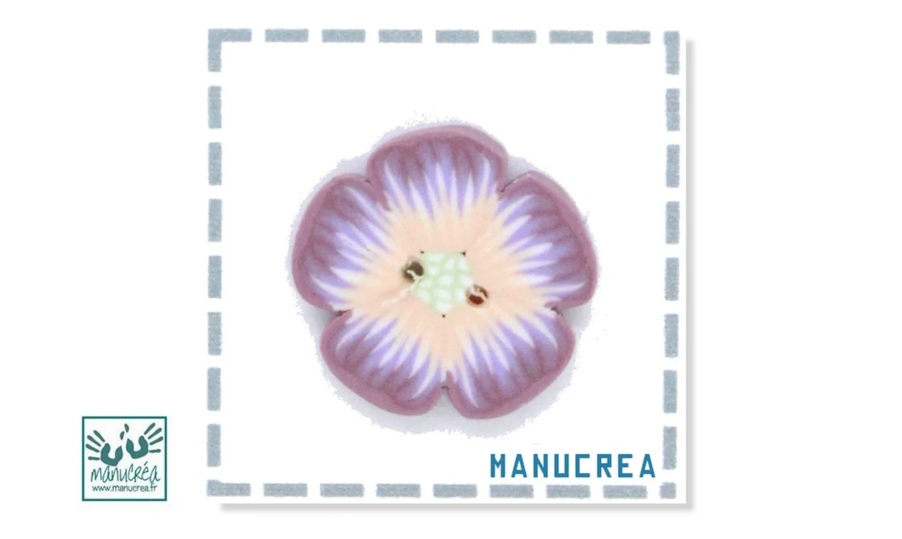 Fleur N.13-Bouton artisanal en polymère