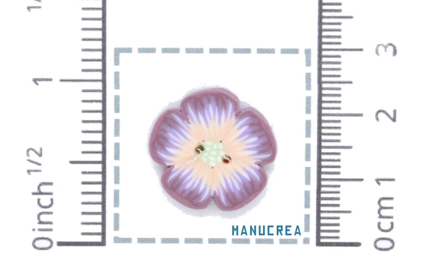 Fleur N.13-Bouton artisanal en polymère