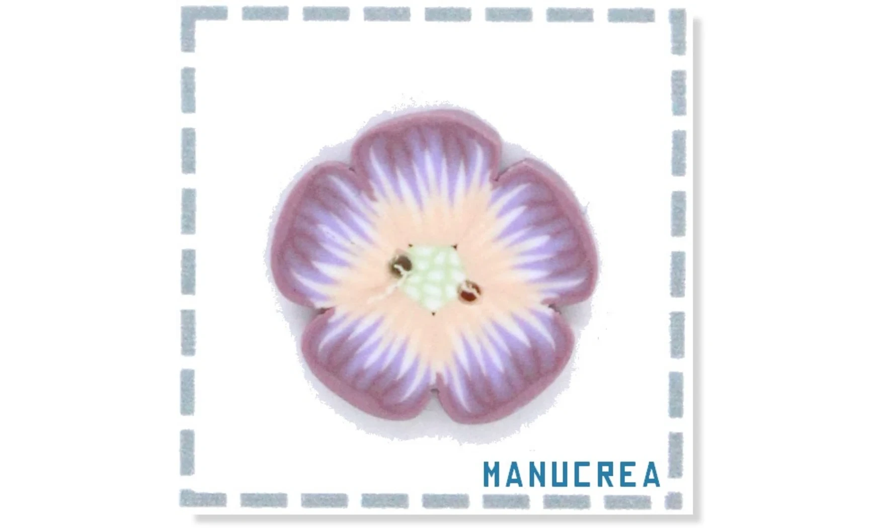 Fleur N.13-Bouton artisanal en polymère