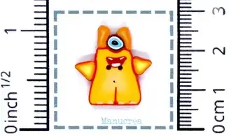 Monstre N.1-Bouton polymère-Fait main