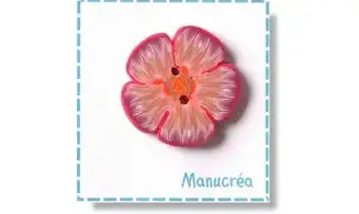 Fleur N.62-Bouton polymère-Fait main