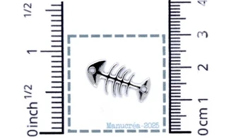 Charm métal Argenté Arrete de poisson