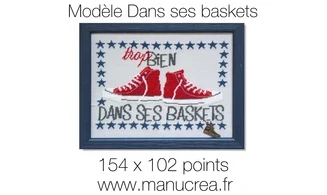 Dans ses Baskets-Modèle de broderie