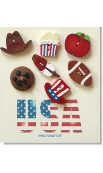USA, lot de 7 boutons FIMO