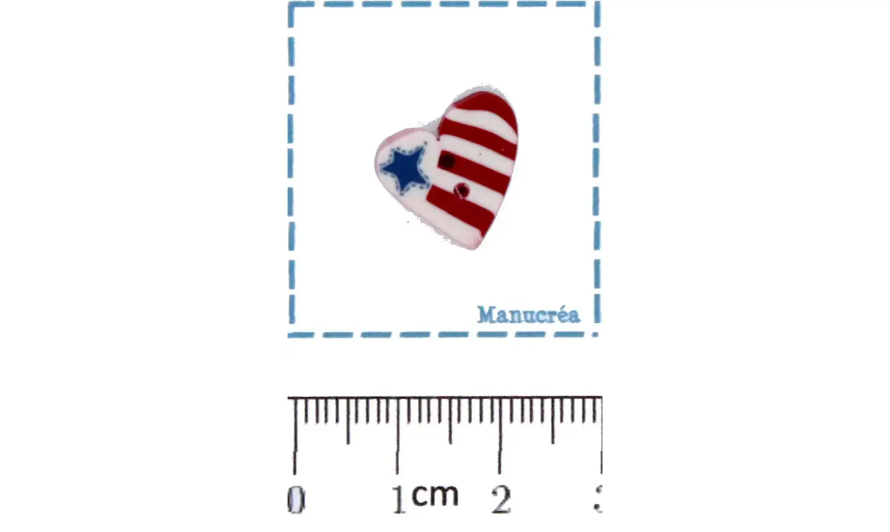 USA Coeur N.2-Bouton polymère-fait main
