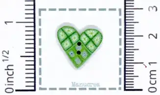 Polymer clay Button : Heart N.58