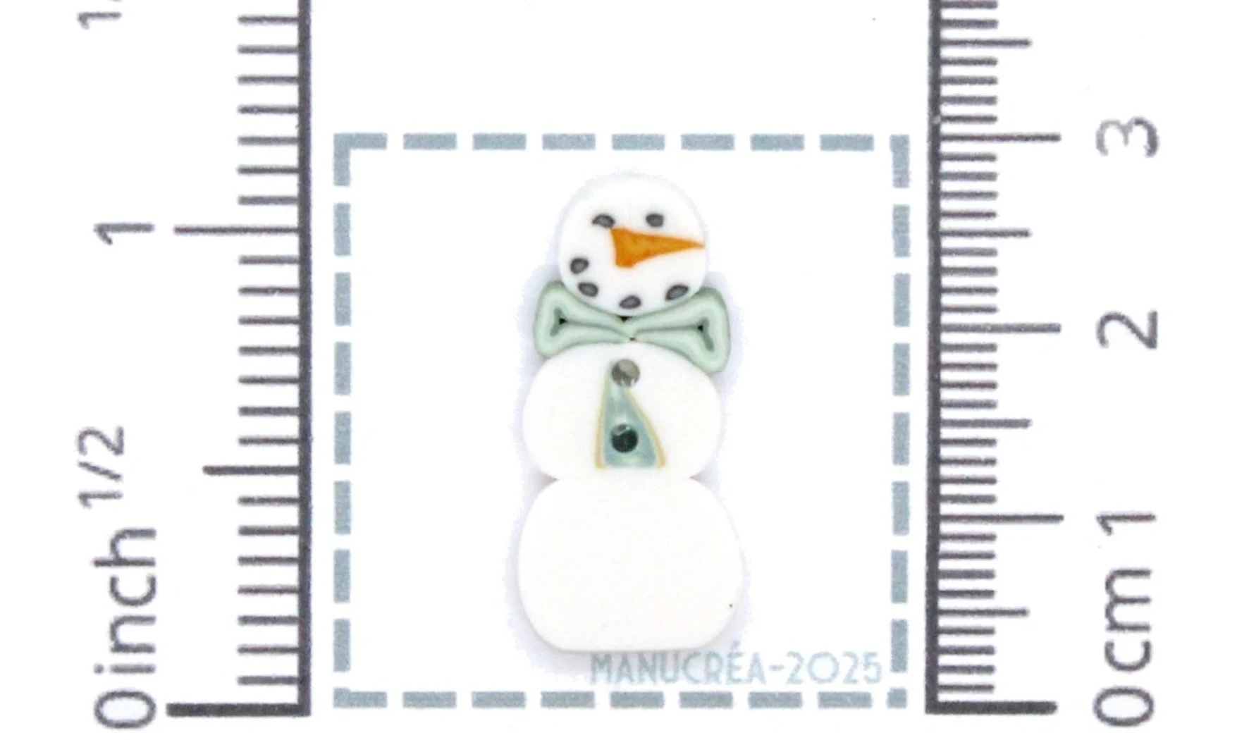 Bonhomme de neige N.3-Bouton polymère