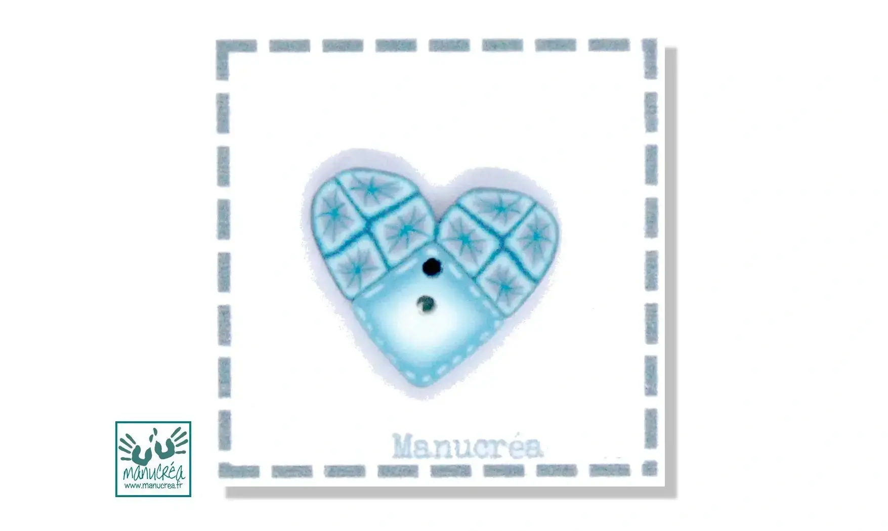 Coeur N.87-Bouton polymère-Fait main
