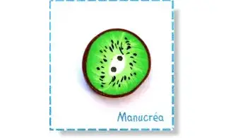 Kiwi N.3-Bouton polymère-Fait main
