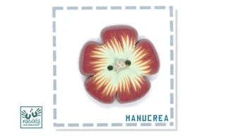 Fleur N.14-Bouton artisanal en polymère