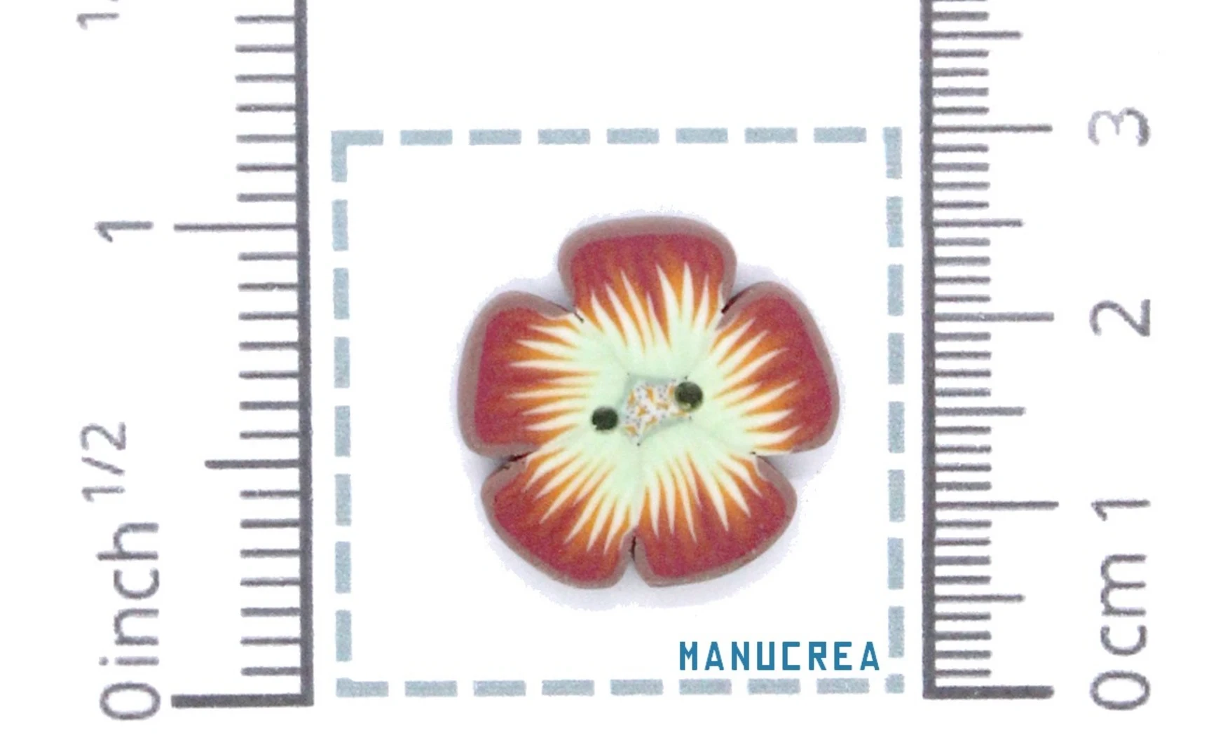 Fleur N.14-Bouton artisanal en polymère