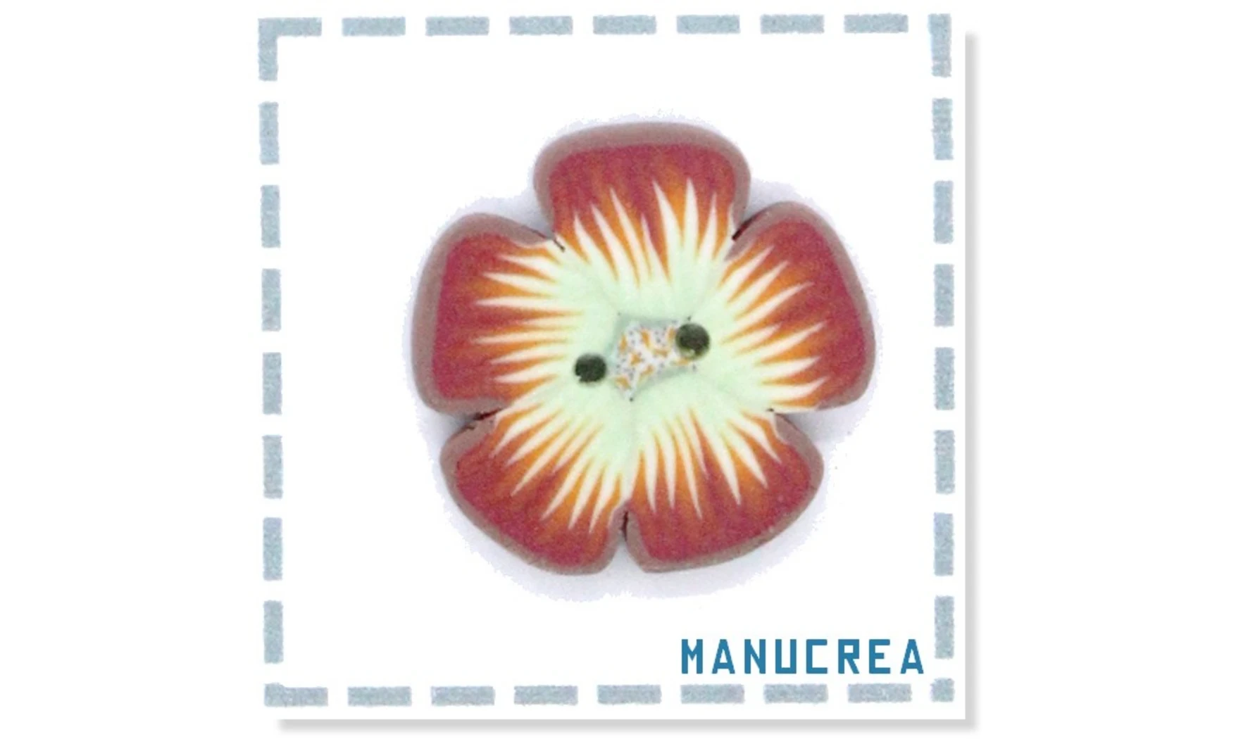 Fleur N.14-Bouton artisanal en polymère