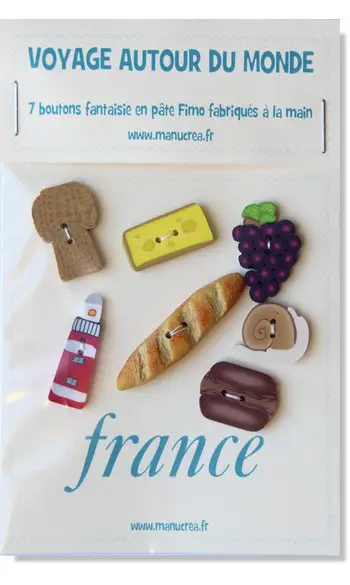 FRANCIA, 7 bottoni polimeri