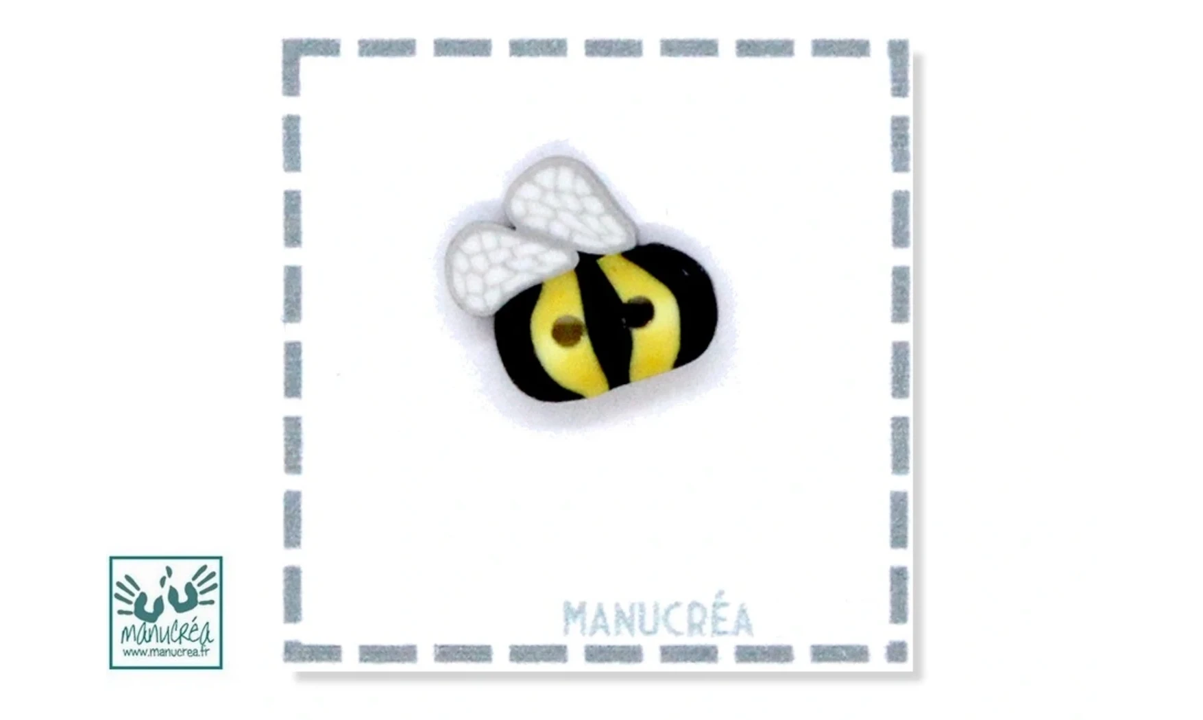 Handmade Polymer clay Button-Bee N.2