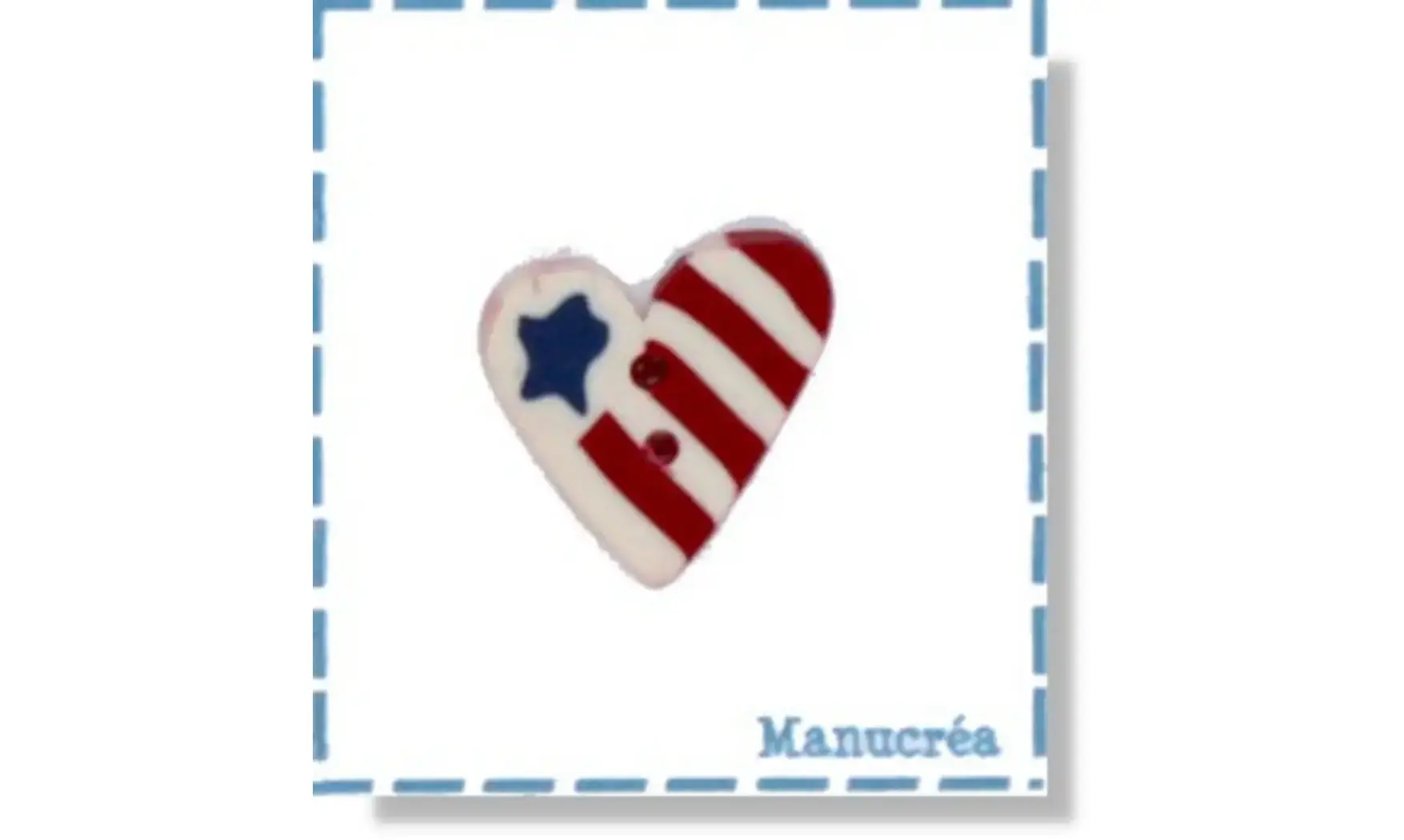 USA Coeur N.3-Bouton polymère-fait main