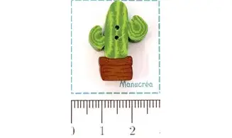 Cactus N.3-Bouton polymère-Fait main