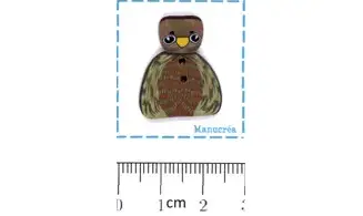 Hibou N.3-Bouton polymère-Fait main
