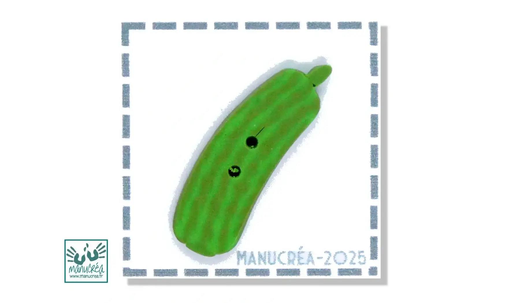 Polymer clay Button-Zucchini N.3