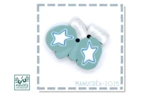 Moufle N.10-Bouton artisanal en polymère